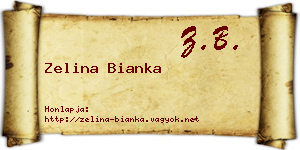 Zelina Bianka névjegykártya